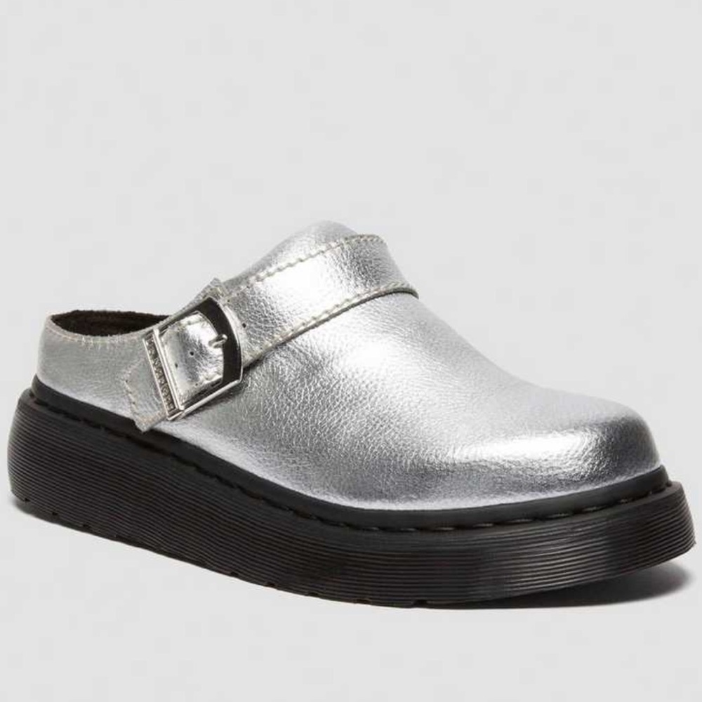 Dr. Martens Laketen Slingback Mule Metallic Silver Tumble Size US M10 W11 NWOB - Picture 4 of 9